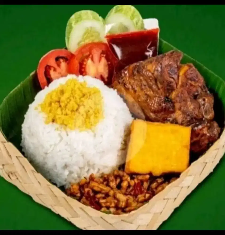 Nasi Besek Ayam Bakar Kremes Termurah