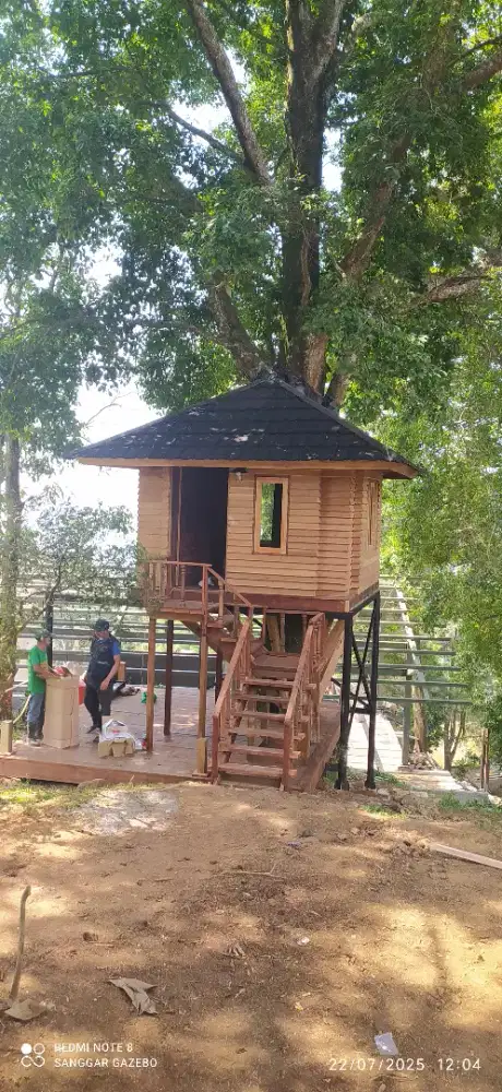 Rumah pohon kayu ukuran 3x3 harga permeter persegi