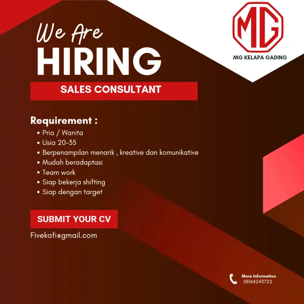 Lowongan sales mobil MG