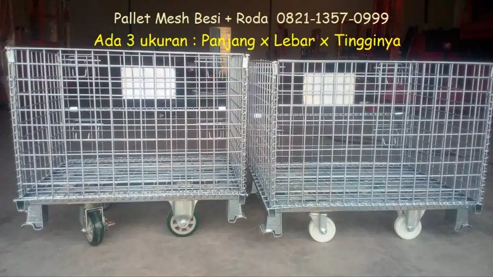 Harga Pallet mesh-Nicktainer-Keranjang besi lipat-roda lori
