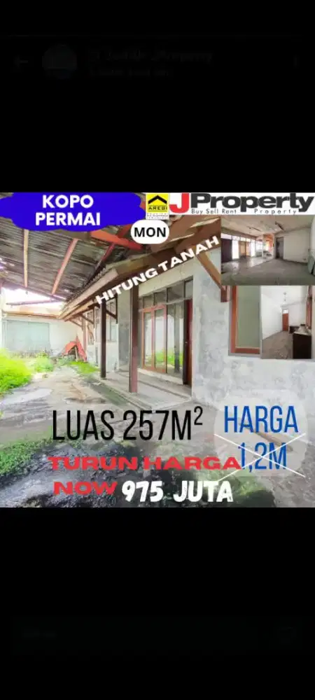 RUMAH TERMURAH KOPO PERMAI LT 257 HANYA 900 JT AN