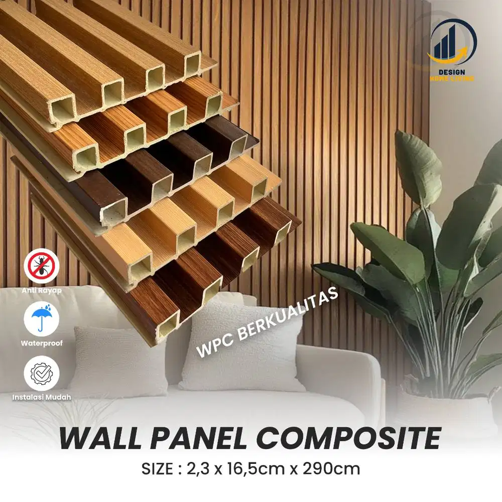 Wpc wood panell composite / dinding Indoor 290cm (Terima Jasa)