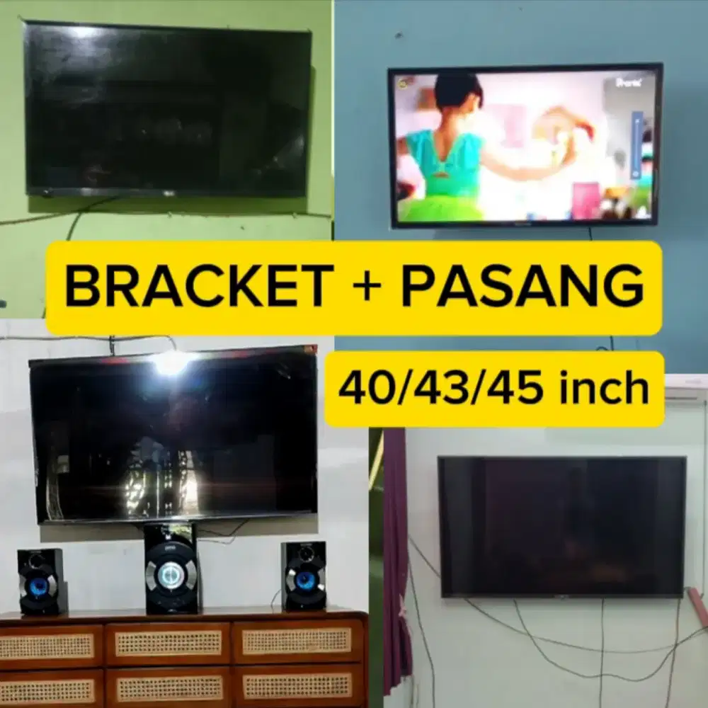 Bracket TV + Pasang Di Tembok 43/45/50/55 Inch