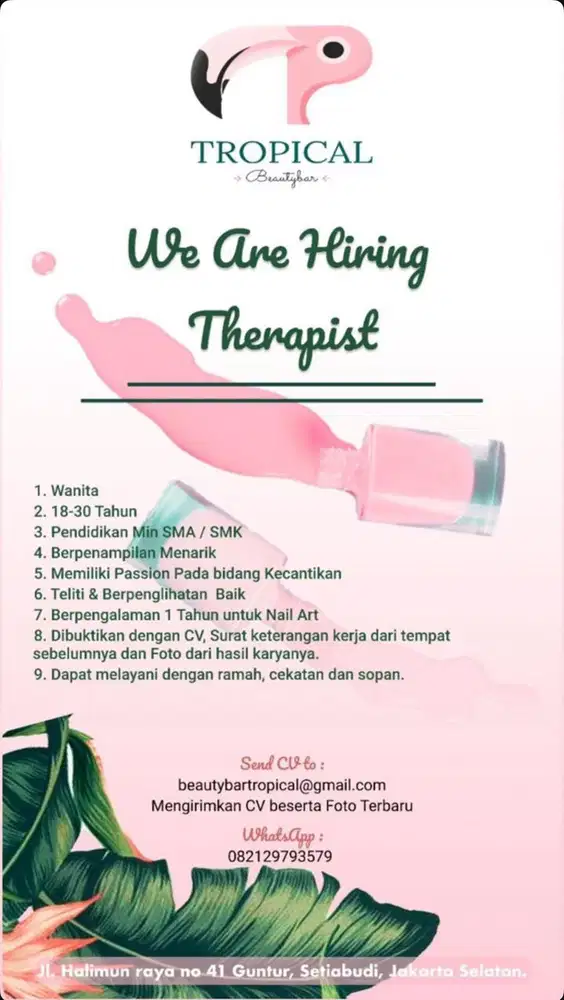 INFO LOKER THERAPIST SALON KUKU