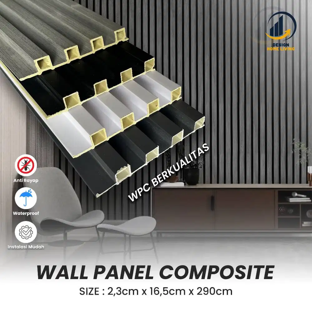 Wpc wood panell composite // wpc dinding Indoor 290cm (Terima Jasa)