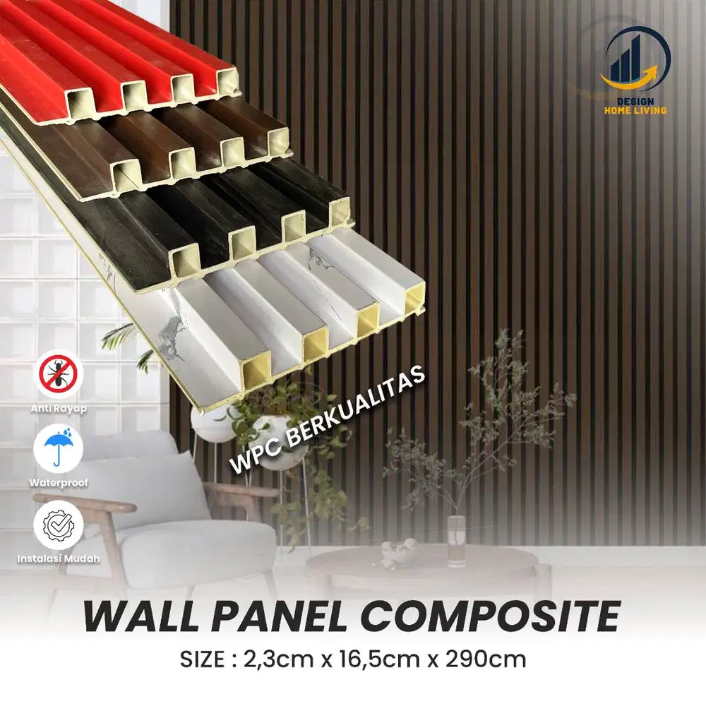 Wpc wood panell composite / dinding Indoor wpk 290cm (Terima Jasa)