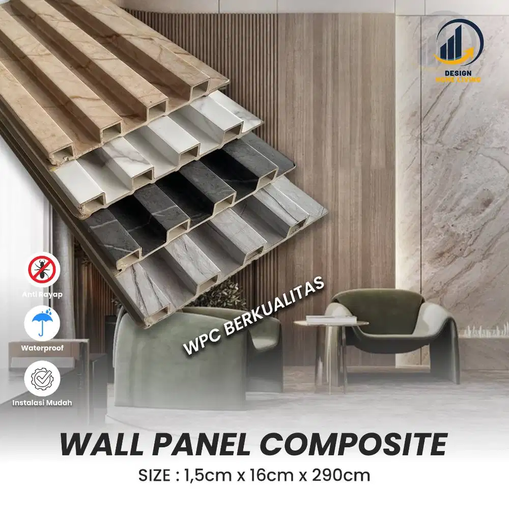 Wpc wood panell composite / dinding Indoor KW 290cm (Terima Jasa)