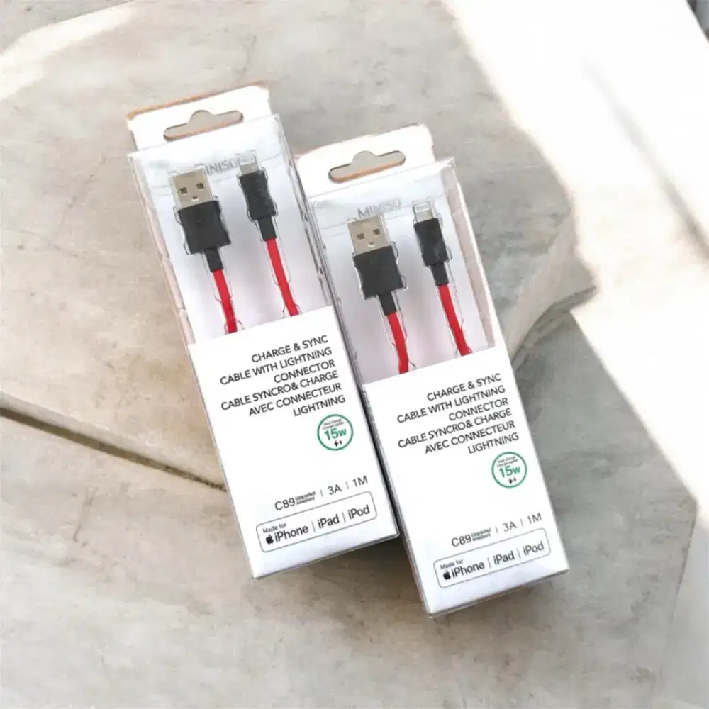 Original Kabel Iphone Ipod Ipad Charger Lightning 2,4A By MINISO