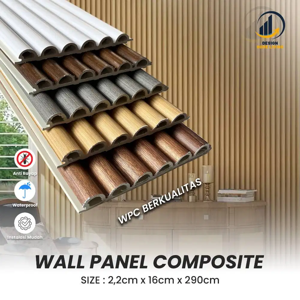 Wpc wood panell composite / dinding Indoor GWB-290cm (Terima Jasa)