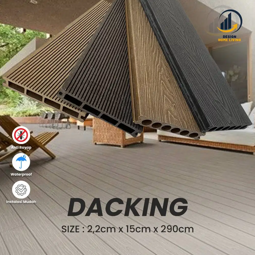 Decking lantai outdoor panell composite dacking 290cm (Terima Jasa)