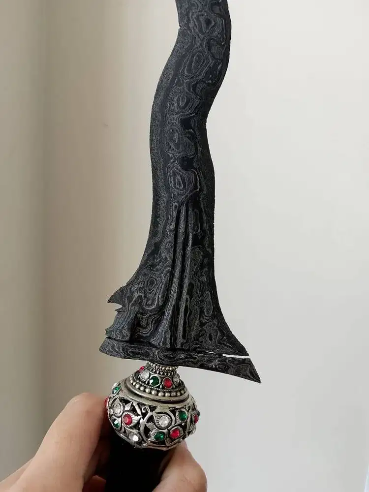 Keris sepuh Sabuk Inten pamor Uler lulut Era Mataram Sepuh