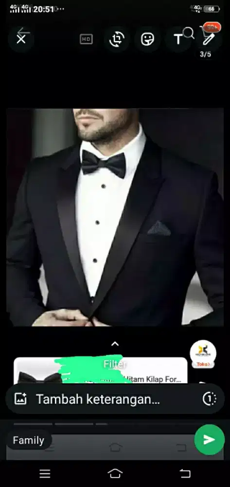 Dasi kupu kupu Polos Pria Wanita