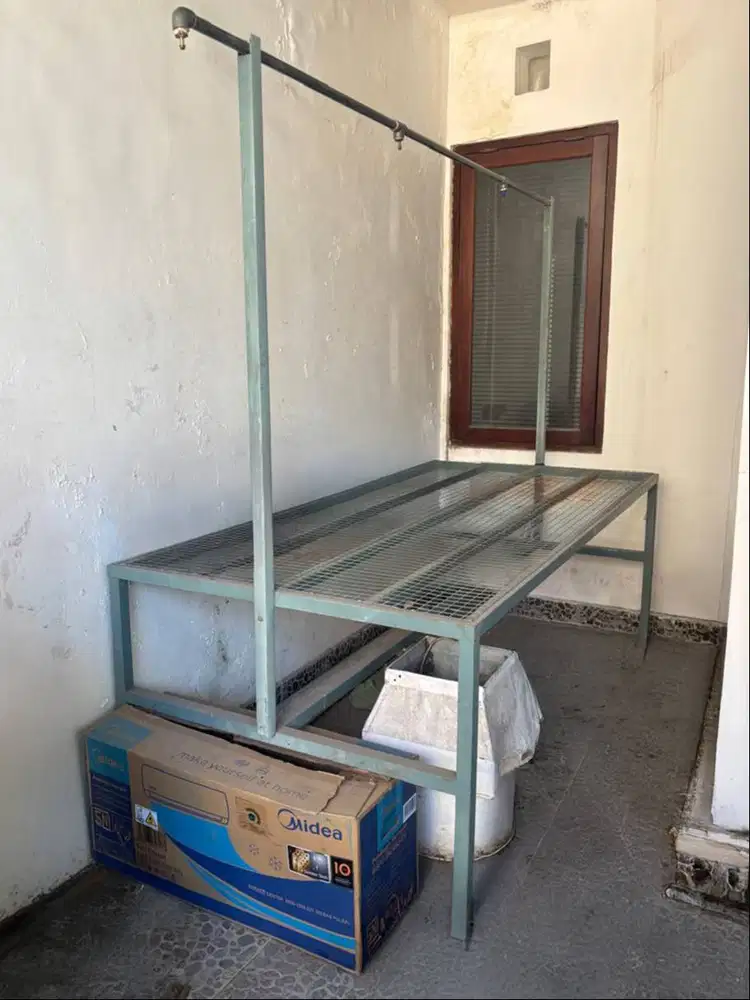 DIJUAL MEJA SETRIKA UAP LAUNDRY 2x1m (TERMASUK PIPA GALVANIS)