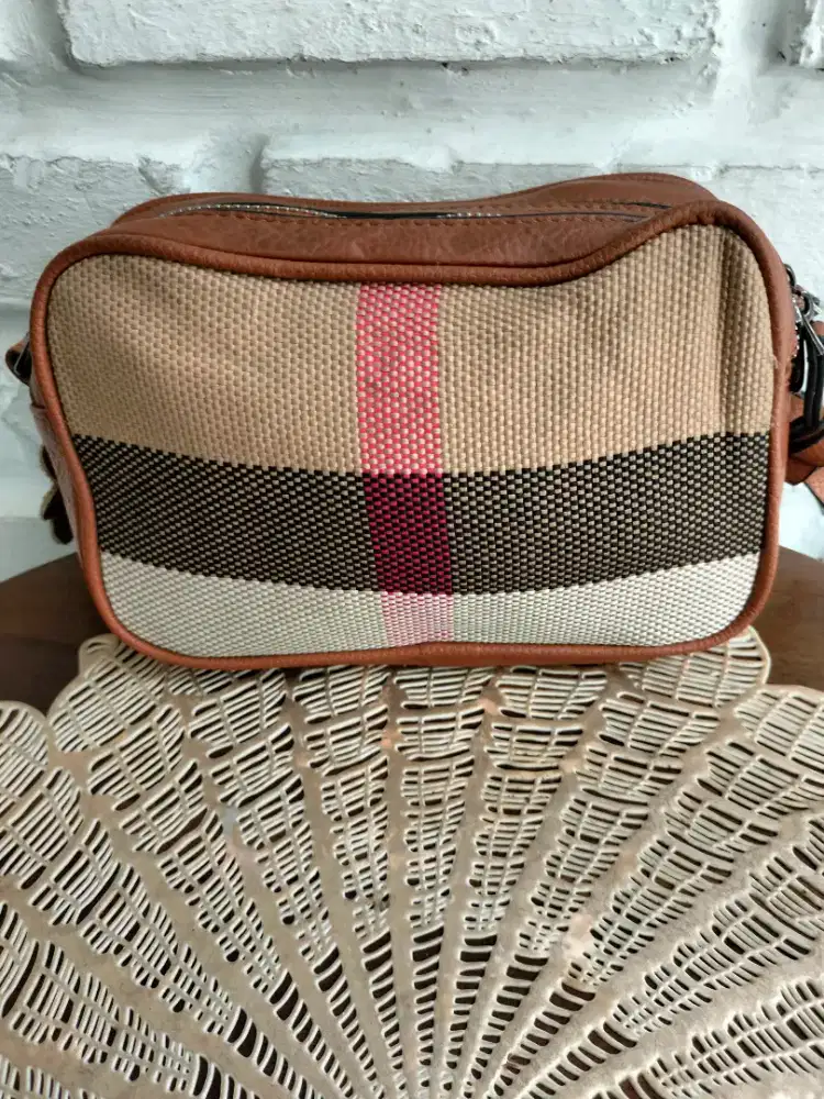 Tas selempang kulit mix kanvas
