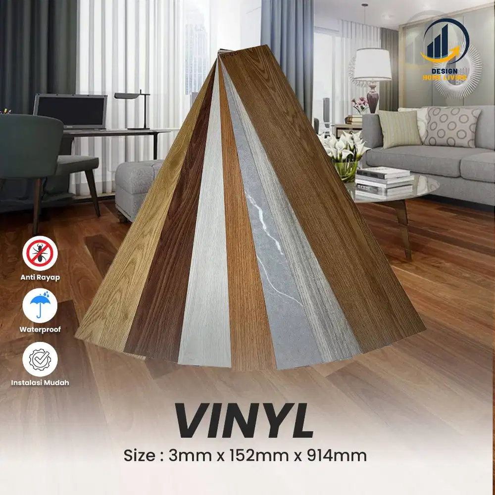 Vinyl lantai bahan pvc / Stiker lantai 3mm Panjang 914mm (Terima Jasa)