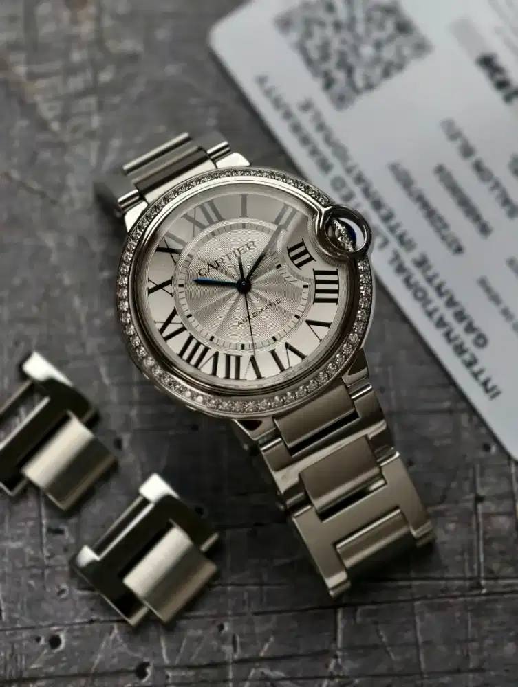Cartier Ballon Bleu 36mm diamond original fullset