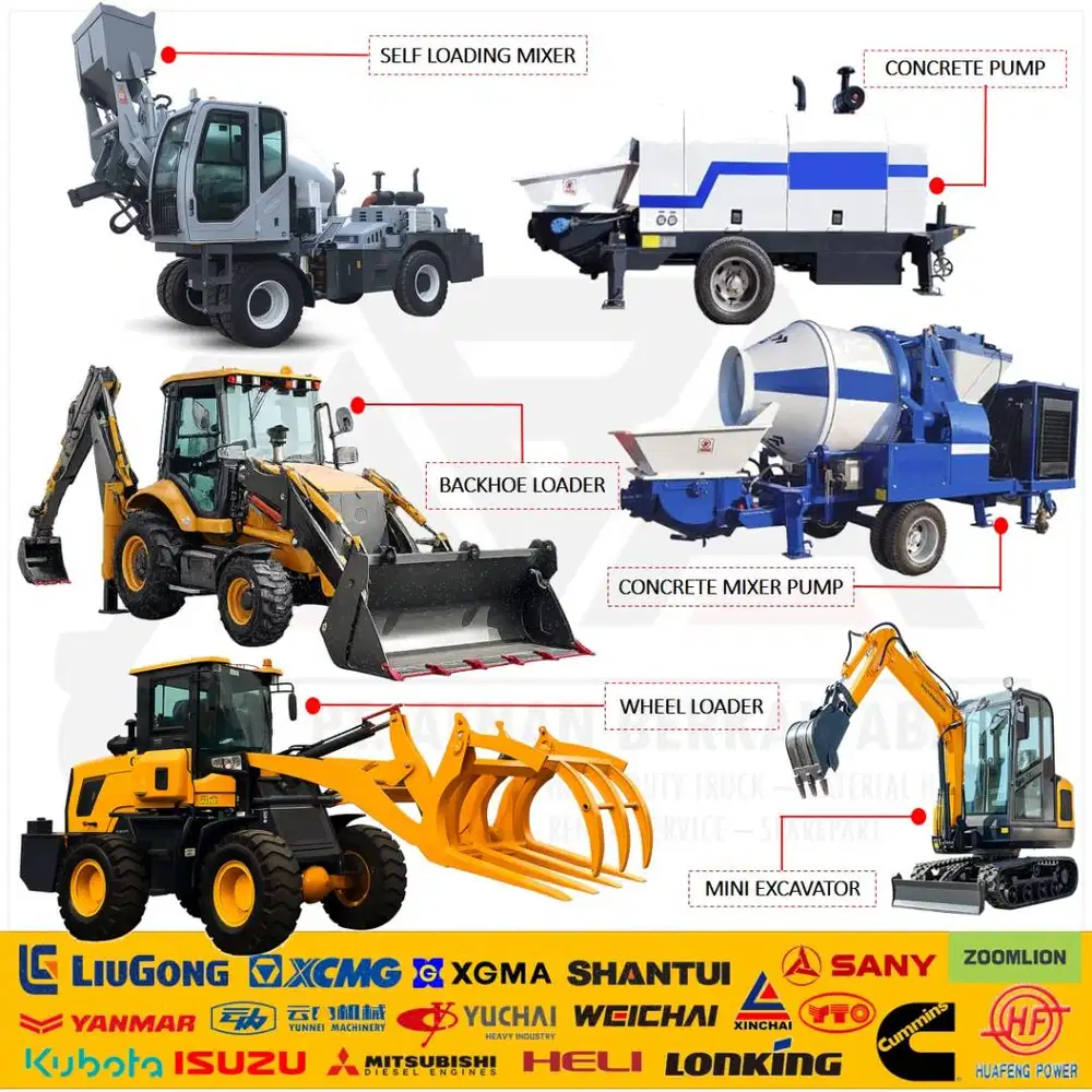 Wheel Loader Carmix Mixer BullDozer Excavator Forklift Mobile Crane