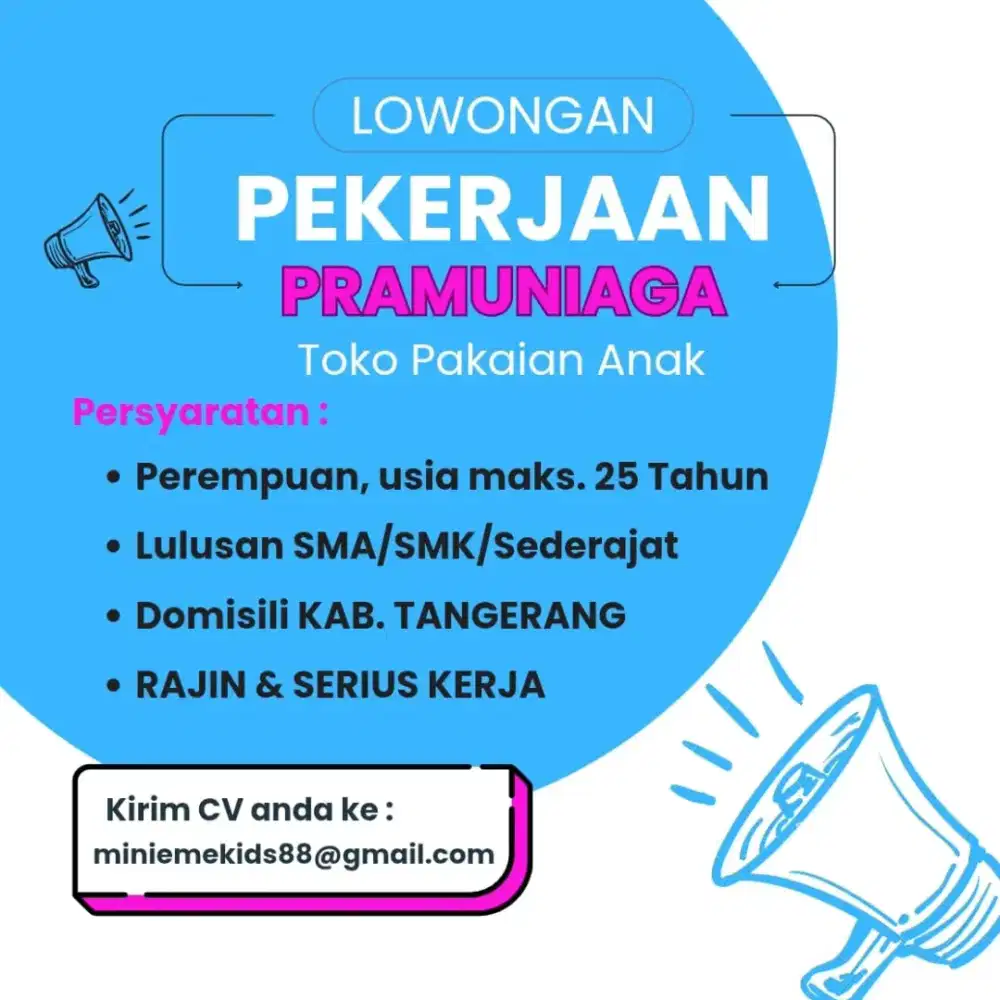 Lowongan Pramuniaga TOKO