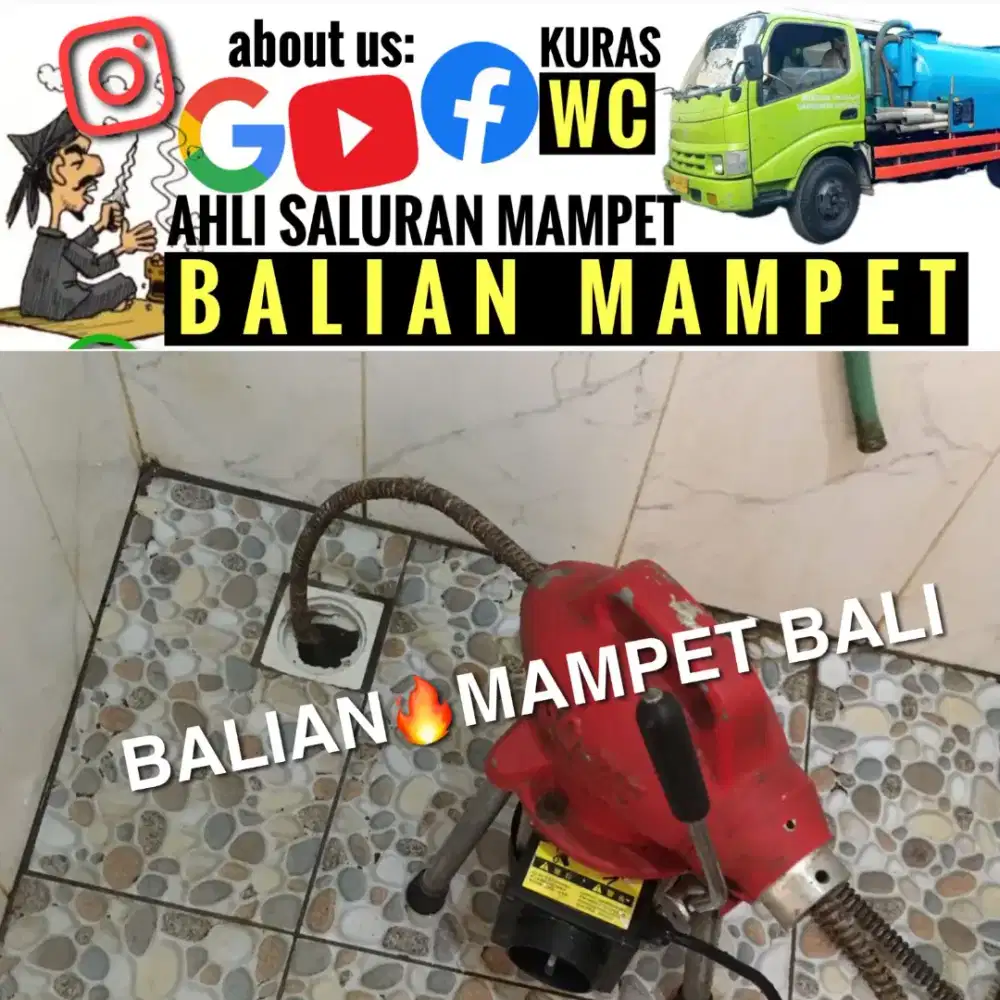TUKANG ROOTER RIJID PIPA MAMPET & KURAS LIMBAH SEDOT WC BALI