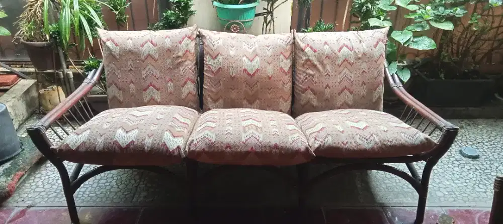 Kursi teras rotan vintage klasik 1 Set