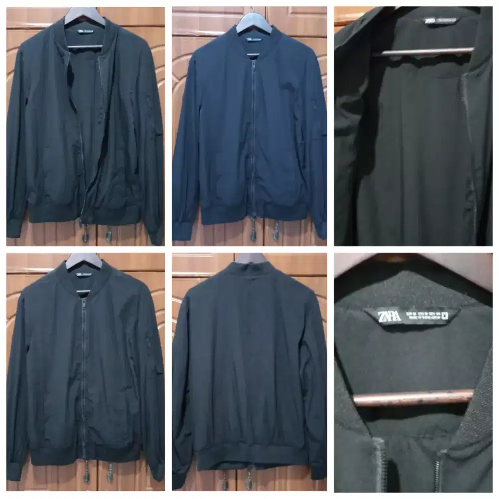 100%ORI BARU Jaket Zara Men Size M Model Jaket Bomber Hitam ZARA MEN