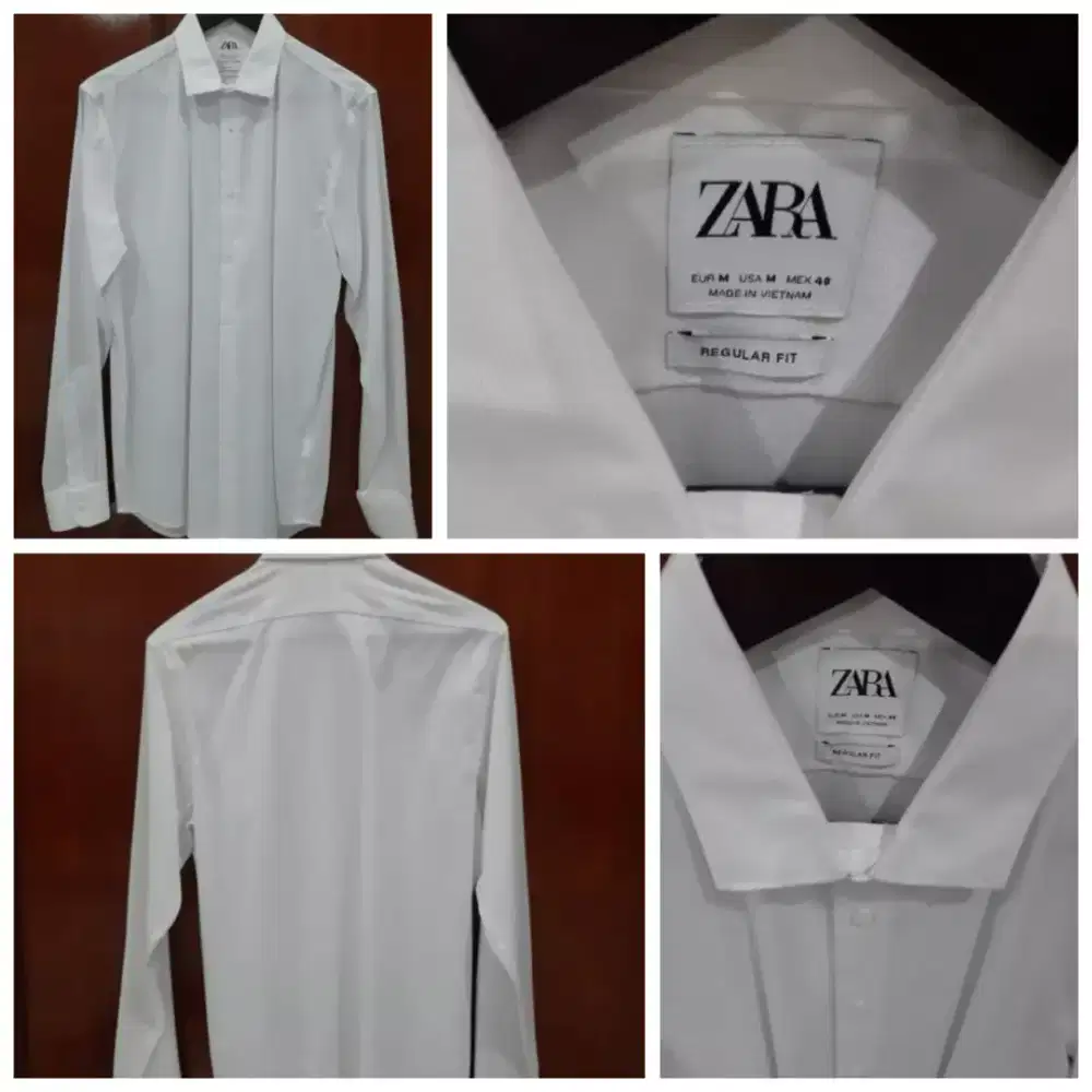 100%ORI Kemeja ZARA Men warna Putih Size M Bahan Mewah Jarang ada