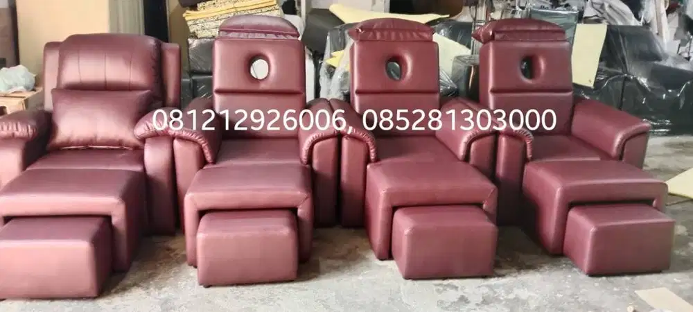 kursi pijat refleksi warna maroon
