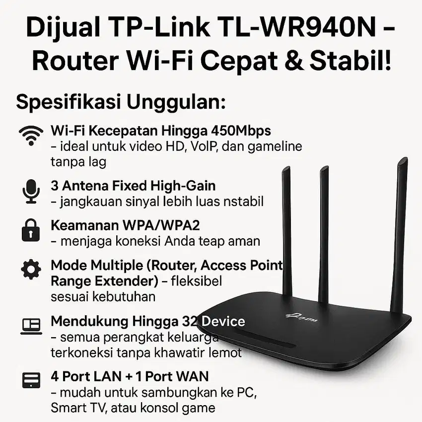 ROUTER WIFI - TP-Link TL-WR940N