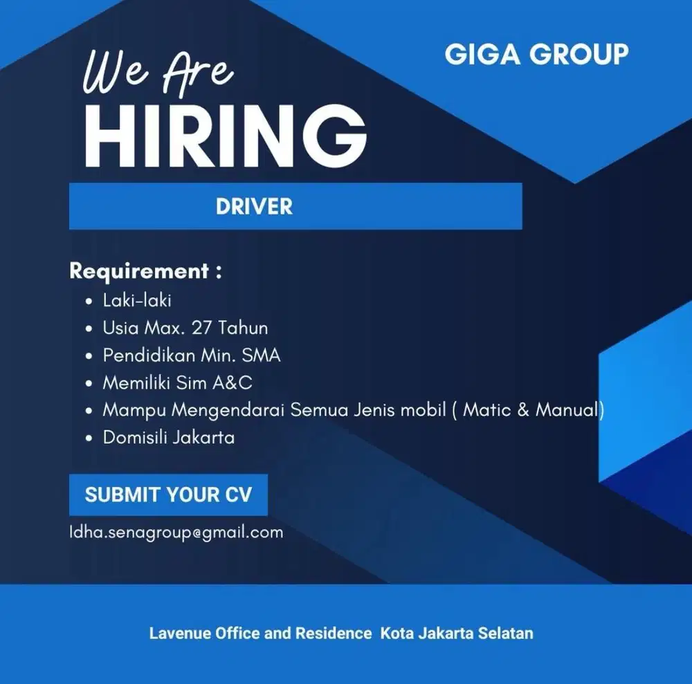 Driver Pribadi dan Menginap Full time