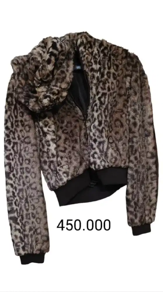 Jaket winter Autumn bulu motif macan