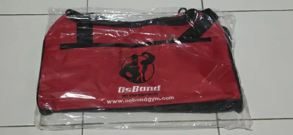 tas gym bag osbond merah NEW