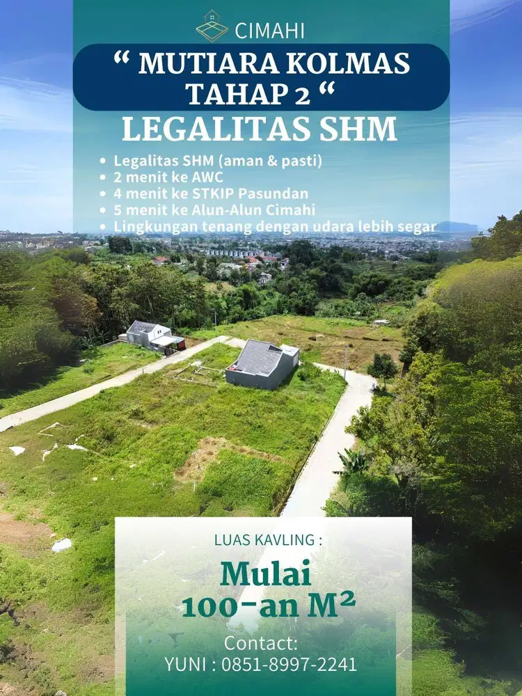 DI JUAL KAVLING TANAH SIAP BANGUN SHM - CIMAHI DEKAT TOL BAROS