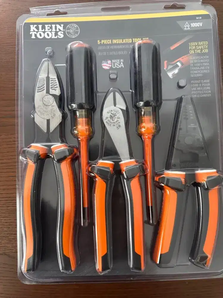 Klein Tools 1000v Kit Perkakas Elektrik Listrik Berinsulasi 5 Buah