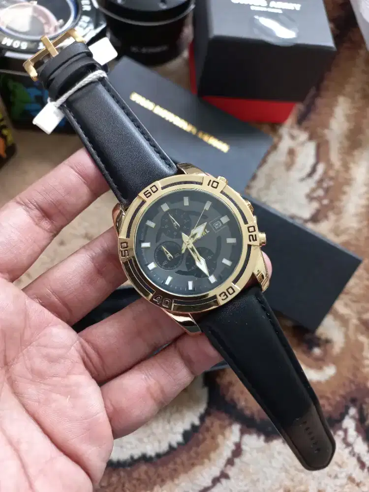 Jam tangan Original Chrono aktif tali kulit