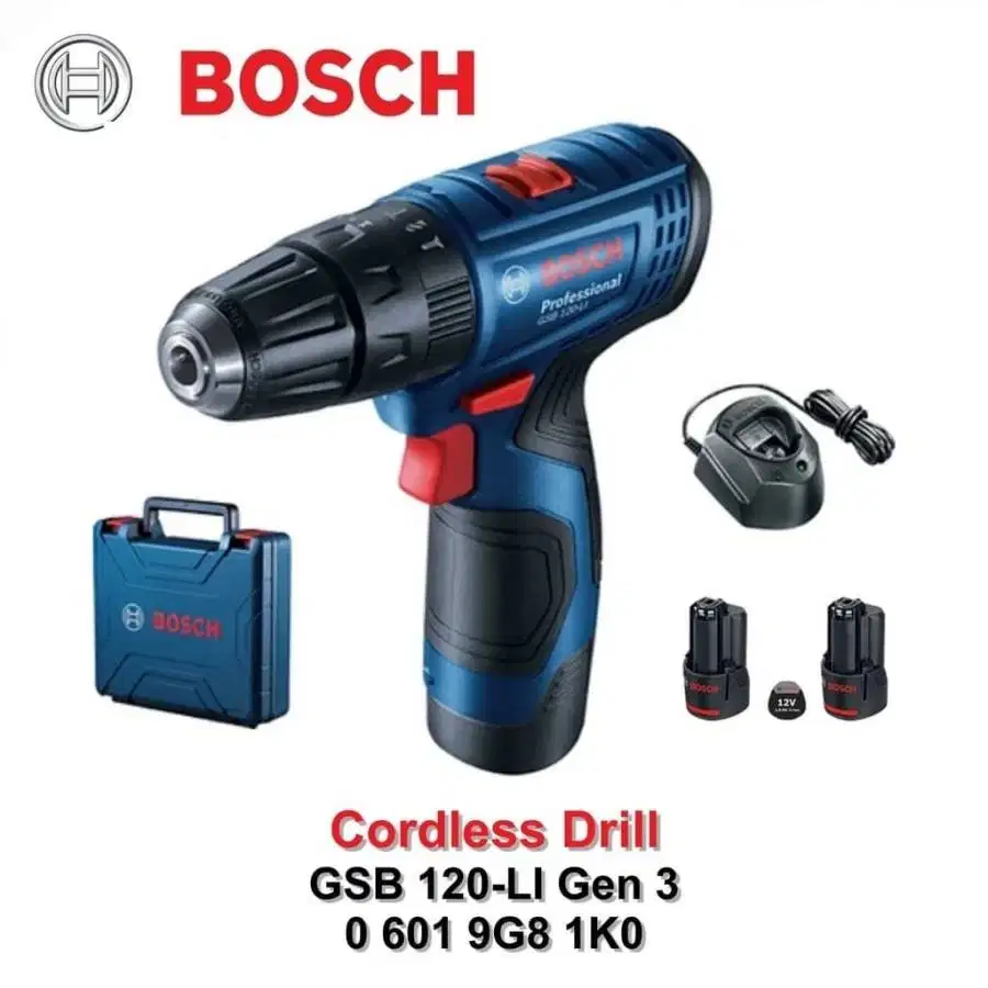 Cordless Impact Drill Driver Bor Baterai 12V GSB 120-Li BOSCH