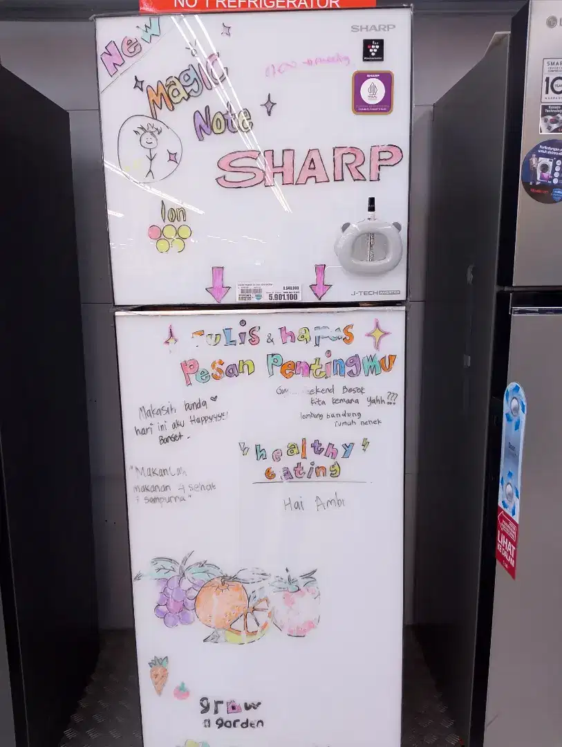 Kulkas Sharp 2 Pintu Magic Notes Edition