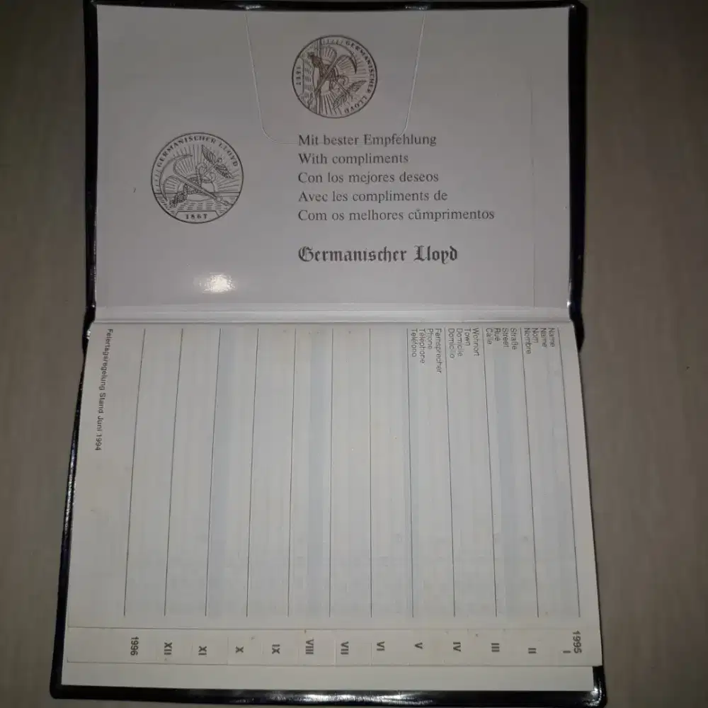 Organizer Notebook Book Buku Antik Vintage Jadul Germanischer Lloyd