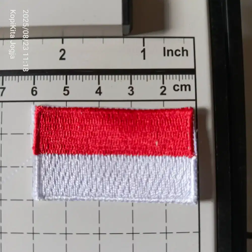 emblem patch bordir merah putih 6 x 3