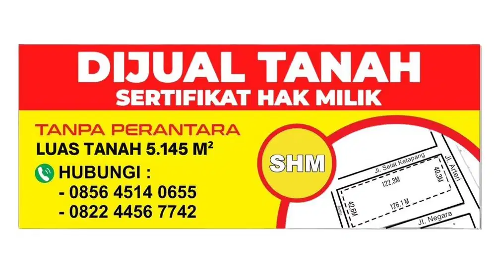DIJUAL CEPAT TANAH STRATEGIS PINGGIR JALAN SERTIFIKAT HAK MILIK