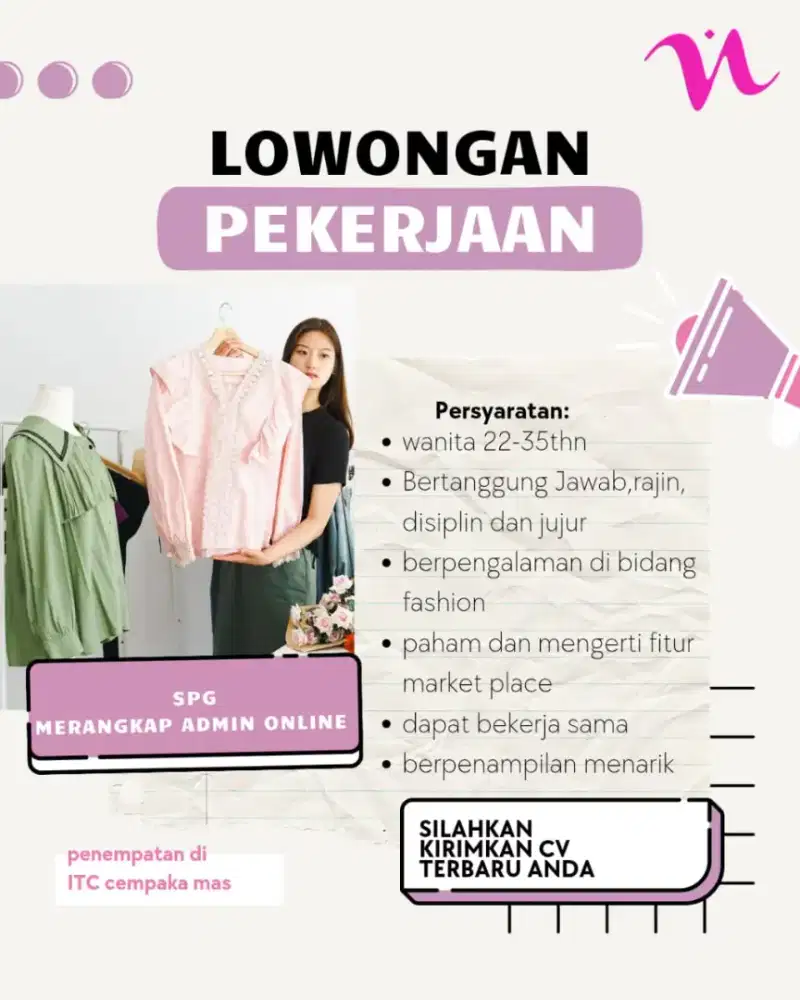 Di cari admin online - spg di itc cempaka mas