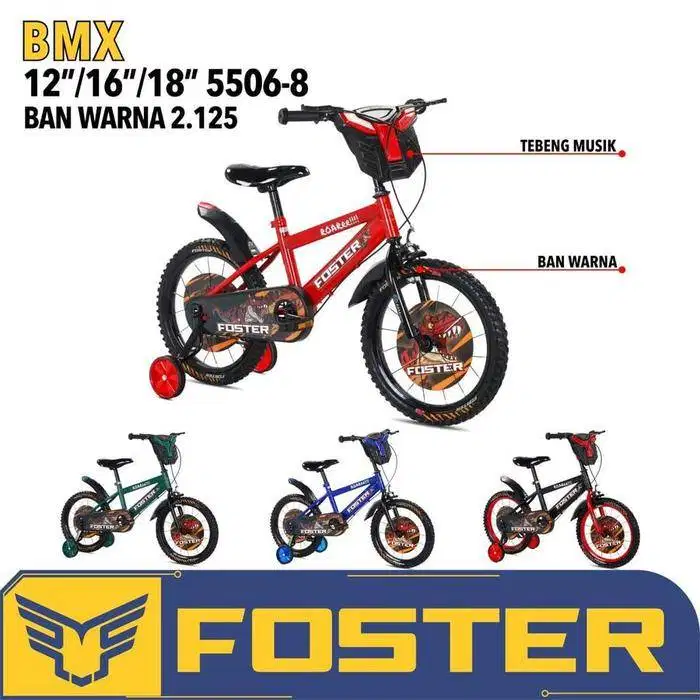Sepeda Anak BMX Foster 5506-8 Ban 2.125 12 inch