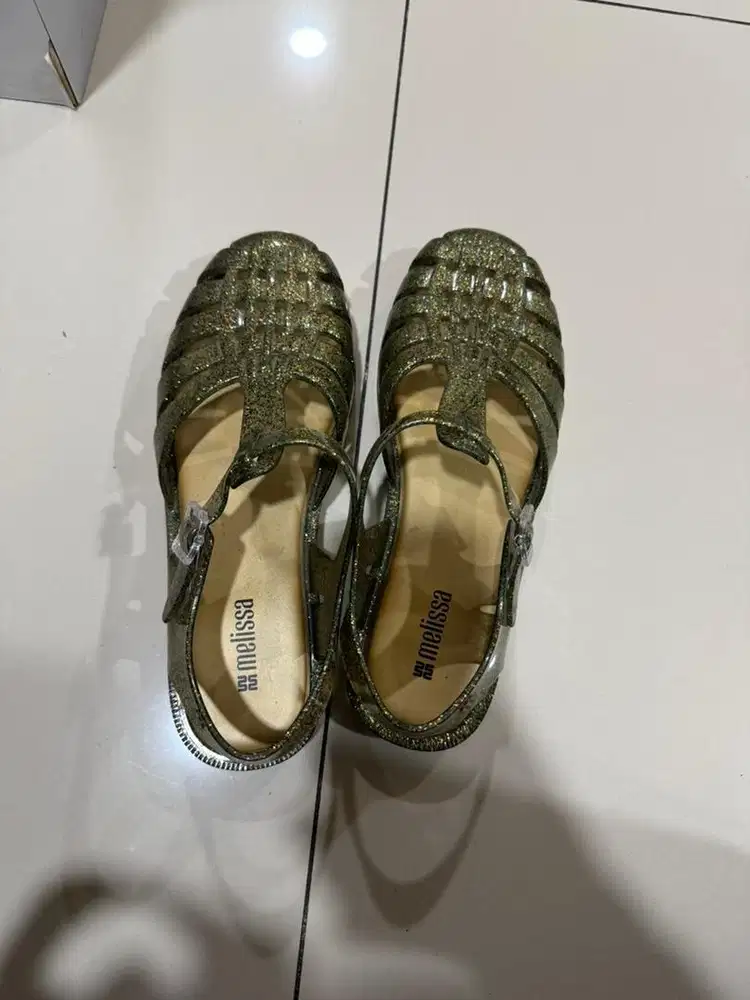 Melissa sendal hijau glitter