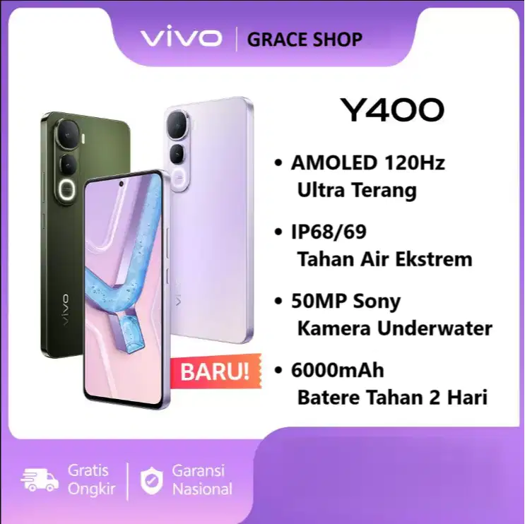 VIVO Y400 [8+128 GB] [8+256 GB] GARANSI RESMI