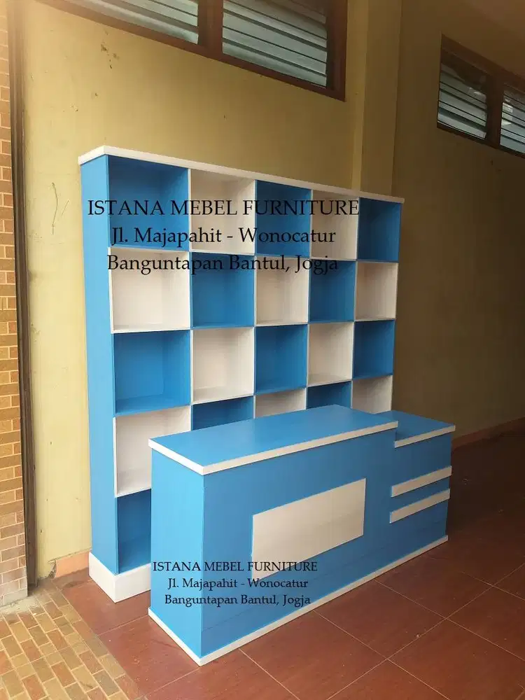 Paket Set Lemari Almari Rak Meja Kasir Loundry Londry Laundry Kayu #MJ