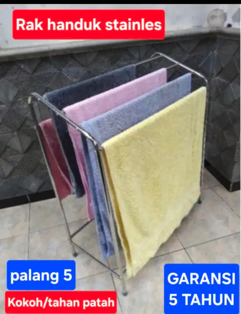 Jemuran handuk palang 5 dijamin anti patah besi crum awet banget