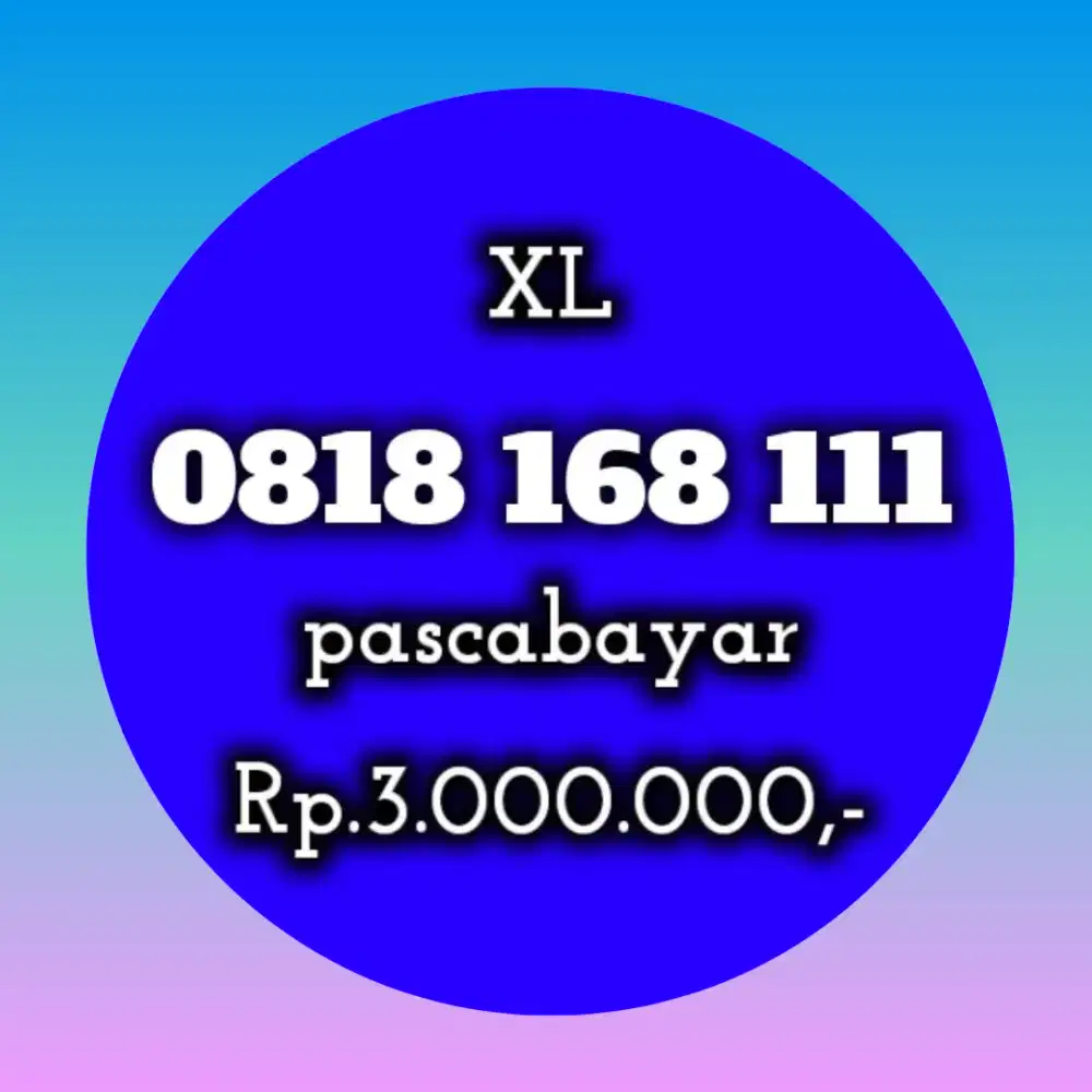 NOMOR CANTIK XL 168 111