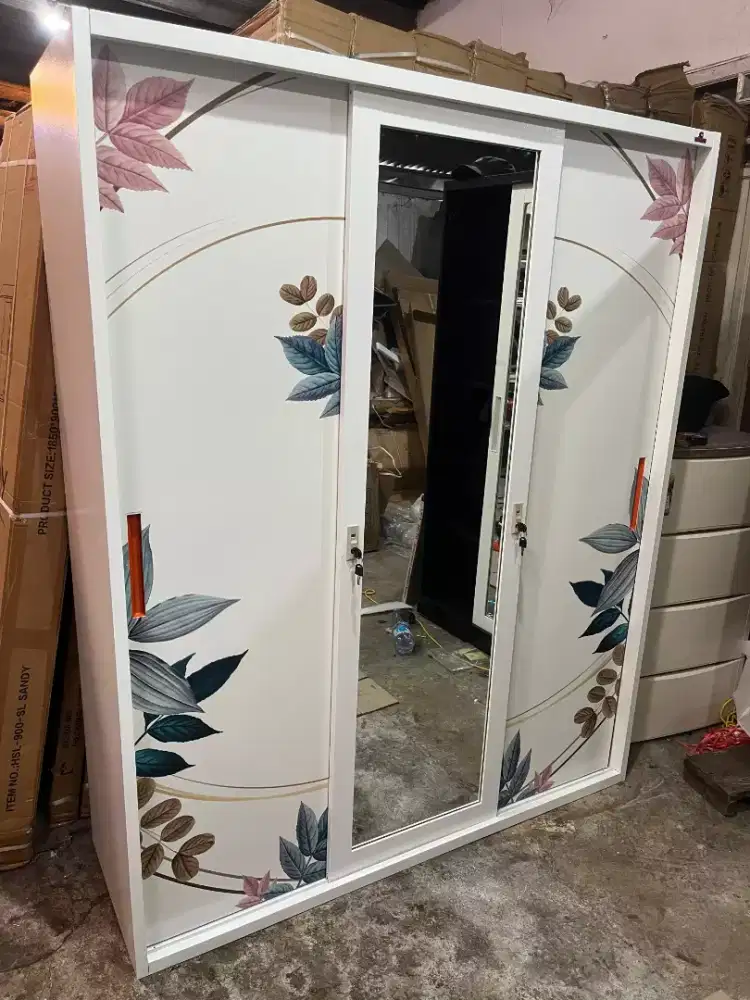 Lemari baju sliding 3pintu kualitas bagus,kokoh ,awet + FREE ONGKIR