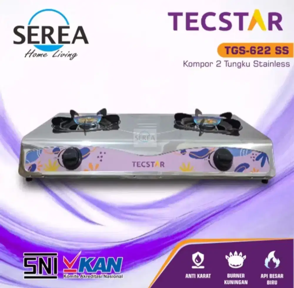Kompor gas 2 tungku TECSTAR stainless