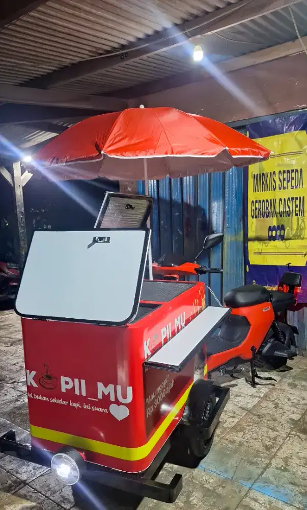 GEROBAK SEPEDA LISTRIK KOPI/SEPEDA LISTRIK GEROBAK/GEROBAK SEPEDA