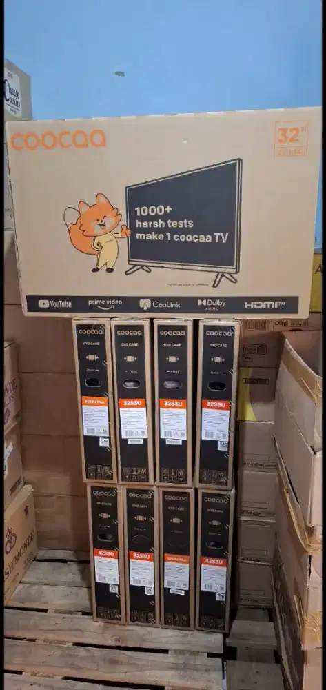 Tv led coocaa xiaomi toshiba smart baru segel+pasang bracket